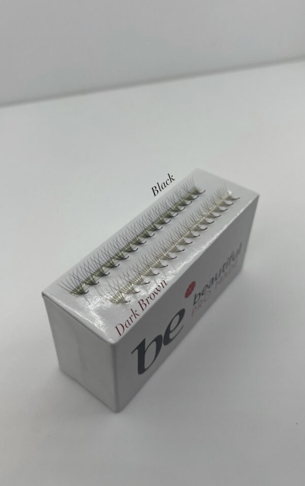 Pro-Made Mixed Length Box. Contains 1000 lashes separated into trays of 7-12mm with a double compartment of 10mm as it is the most popular length available from the Be Beautiful online store.